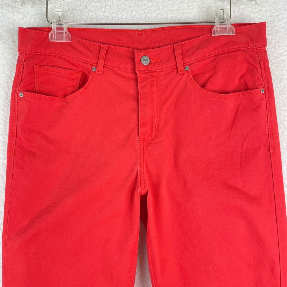 Levis Womens 31 Red Straight Leg Denim Jeans Mid Rise 5 Pocket Casual Pants